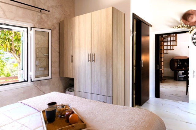 Villa Claire Corfu-Bedrooms-Sleeping Arrangements Bedroom 1 - Mezzanine
